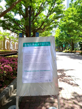 青山キャンパス・メインストリートのタテ型看板